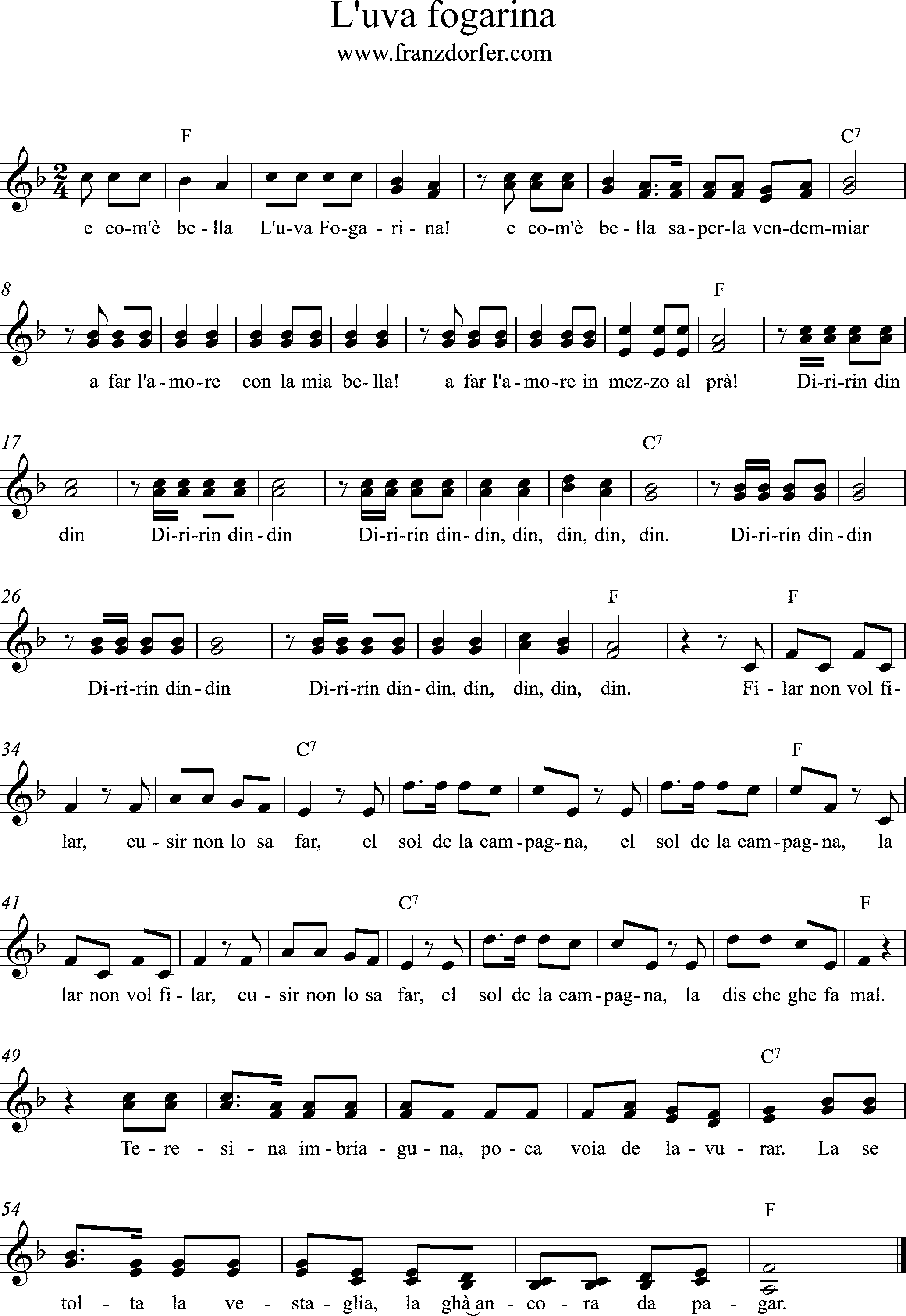 sheetmusic, F-Major